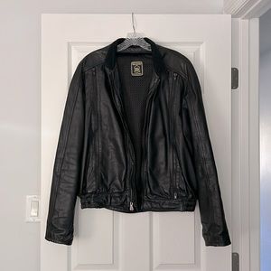 Leather jacket with removable liner